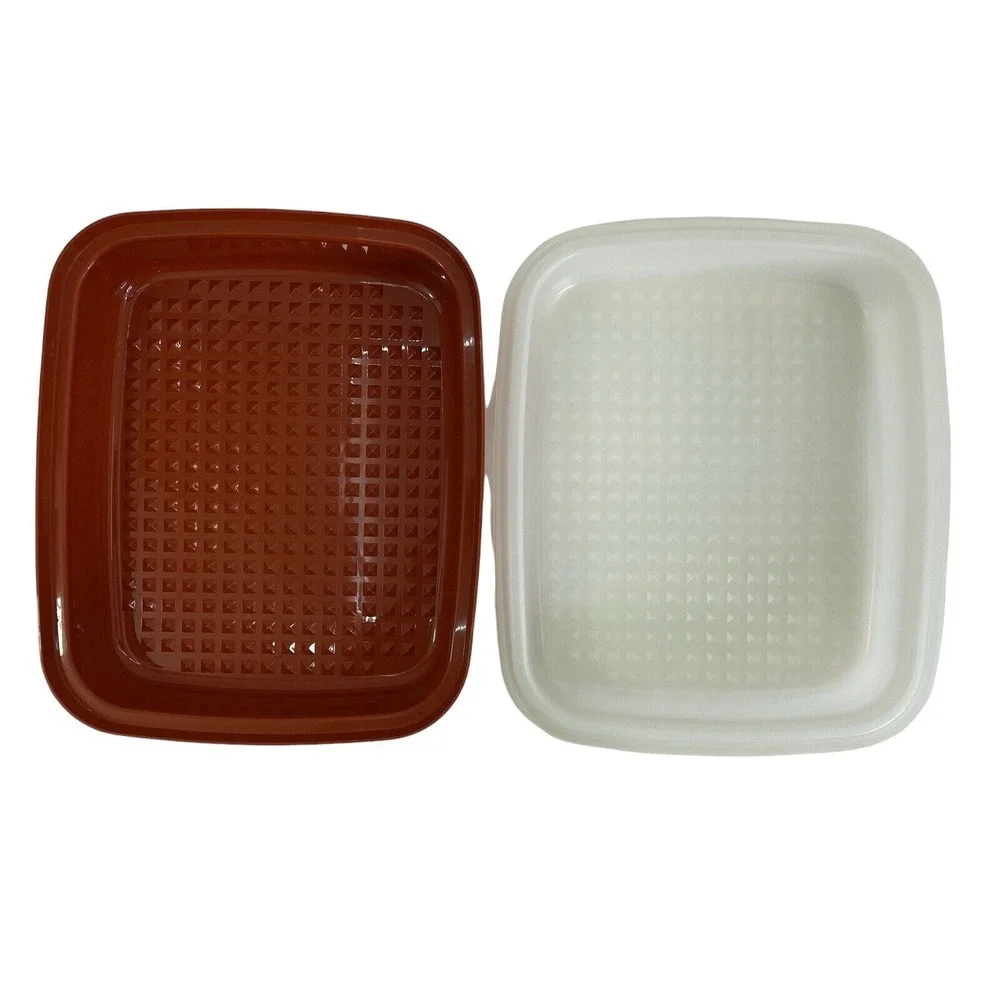 Tupperware‎ Large Season Serve Marinade Container Red 1294 Meat 1295 Sheer